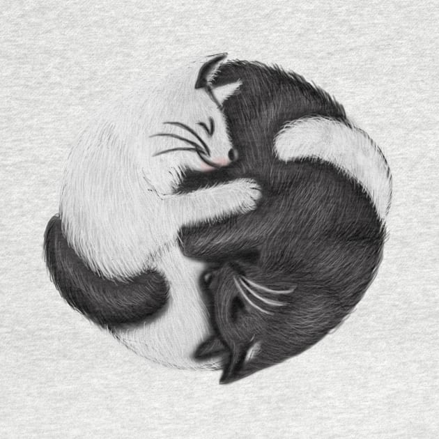 Yin Yang Cats Cat Lover Kitten Chinese Graphic by dukito